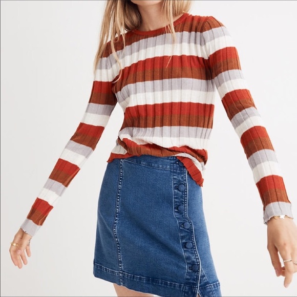 Madewell Sweaters - Madewell Striped Clarkwell Pullover Sweater Top